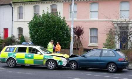The scene of the collision in Ramsgate's Park Road. Picture: GERRY WARREN