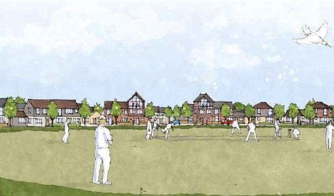 An artist impression of the village cricket green. Picture: Ptarmigan Land and Millwood Designer Homes