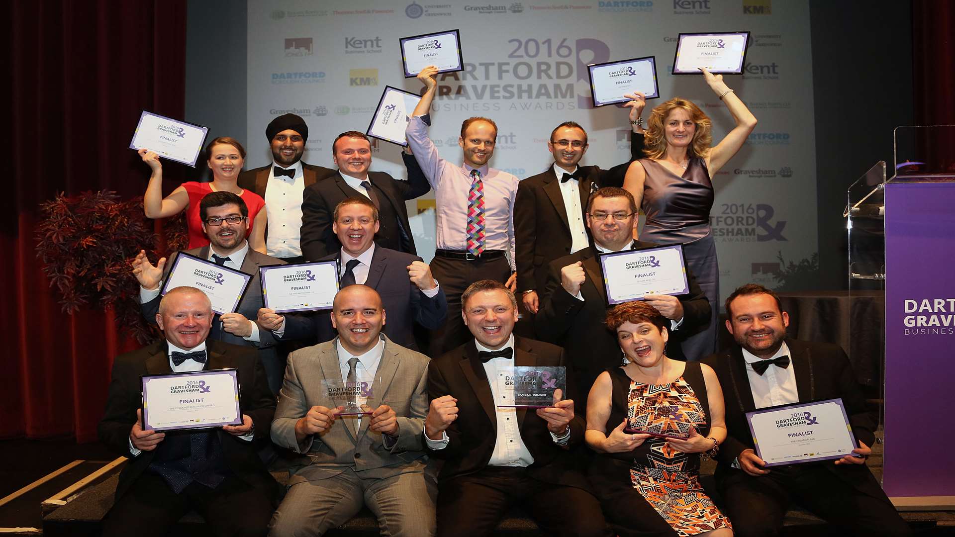 The winners and finalists at the Dartford and Gravesham Business Awards. Picture: Roger Vaughan