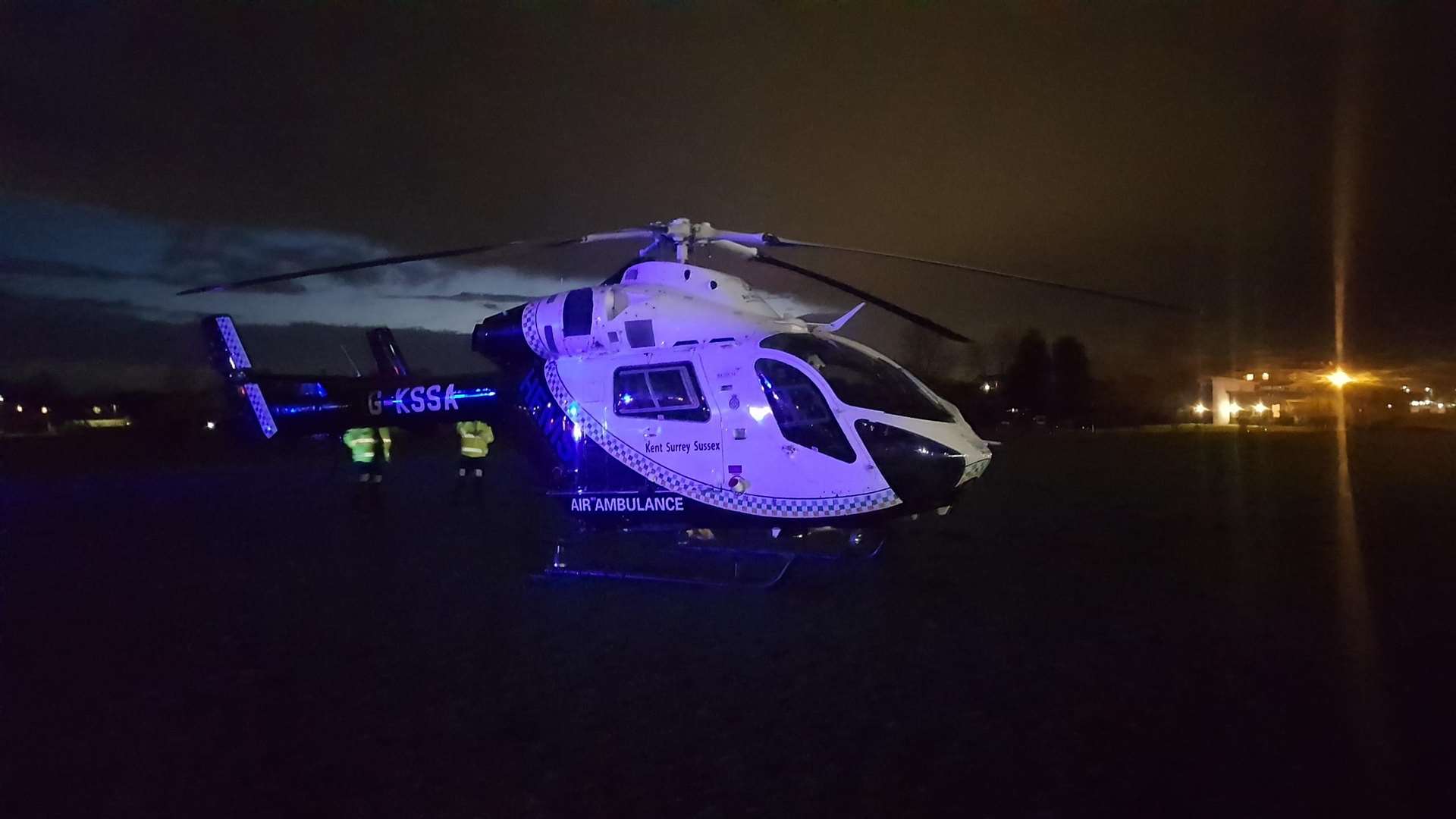 The air ambulance landed in Memorial Park, Herne Bay