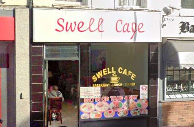 The Swell Cafe suffered damaged windows after being attacked recently. Picture: Google