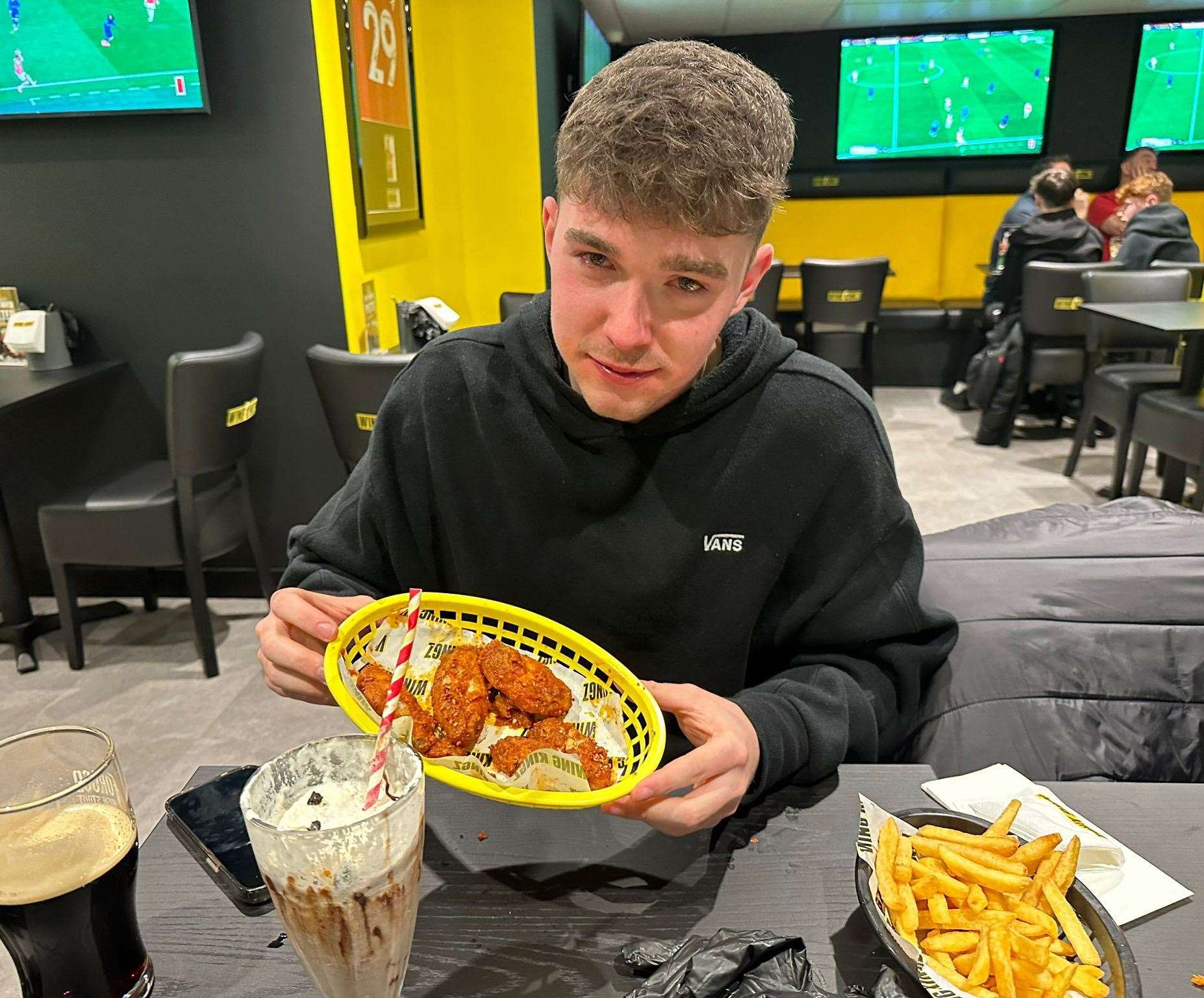 Our reporter Oliver Leonard took on the 'Earn Your Wingz' challenge at Wing Kingz in Canterbury