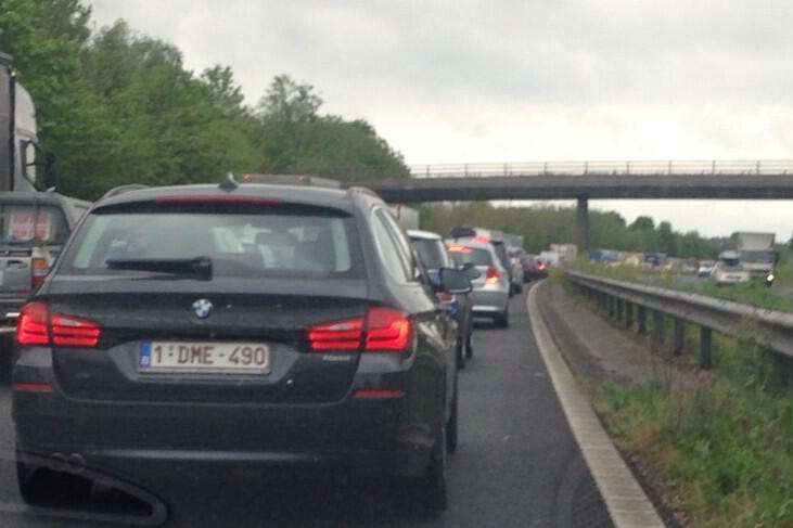 Queues build on the M20 near Ashford after a person was hit by a lorry. Picture: Keighley Hopper