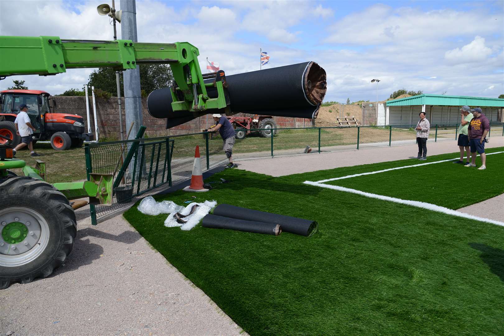 The first sections of the 3G pitch being laid in the summer of 2015. Pic: Gary Browne