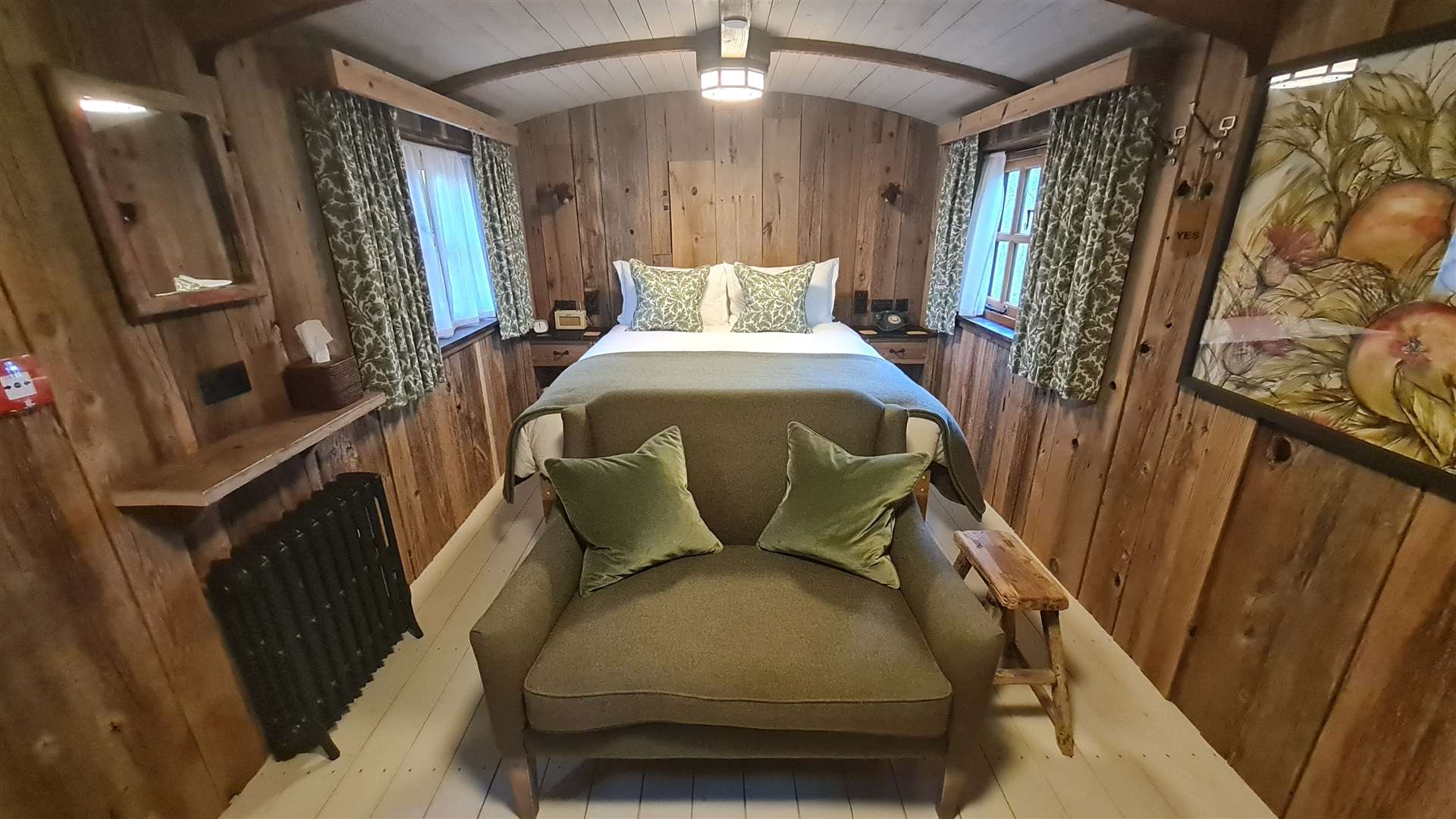 The Stream Wagons have a cosy timber-clad luxury interior
