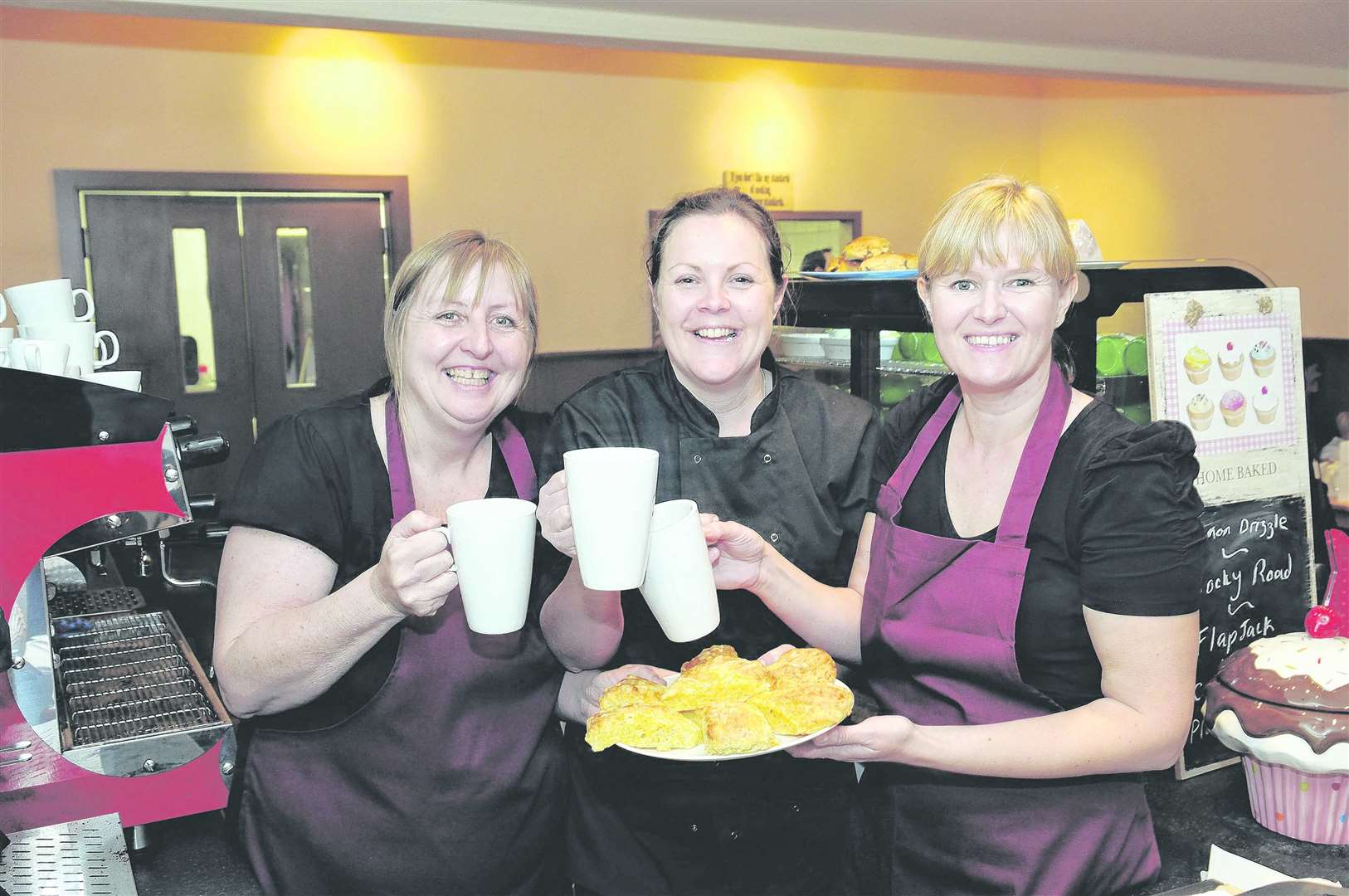 Staff at Aunt Sally's Kitchen, The Mid Kent Shopping Centre, Allington, when it first opened. Picture: Simon Hildrew