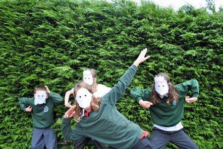 kids wearing animal masks as schools prepare to help with fundraising events for the Aspinall Foundation's Back to the Wild appeal.