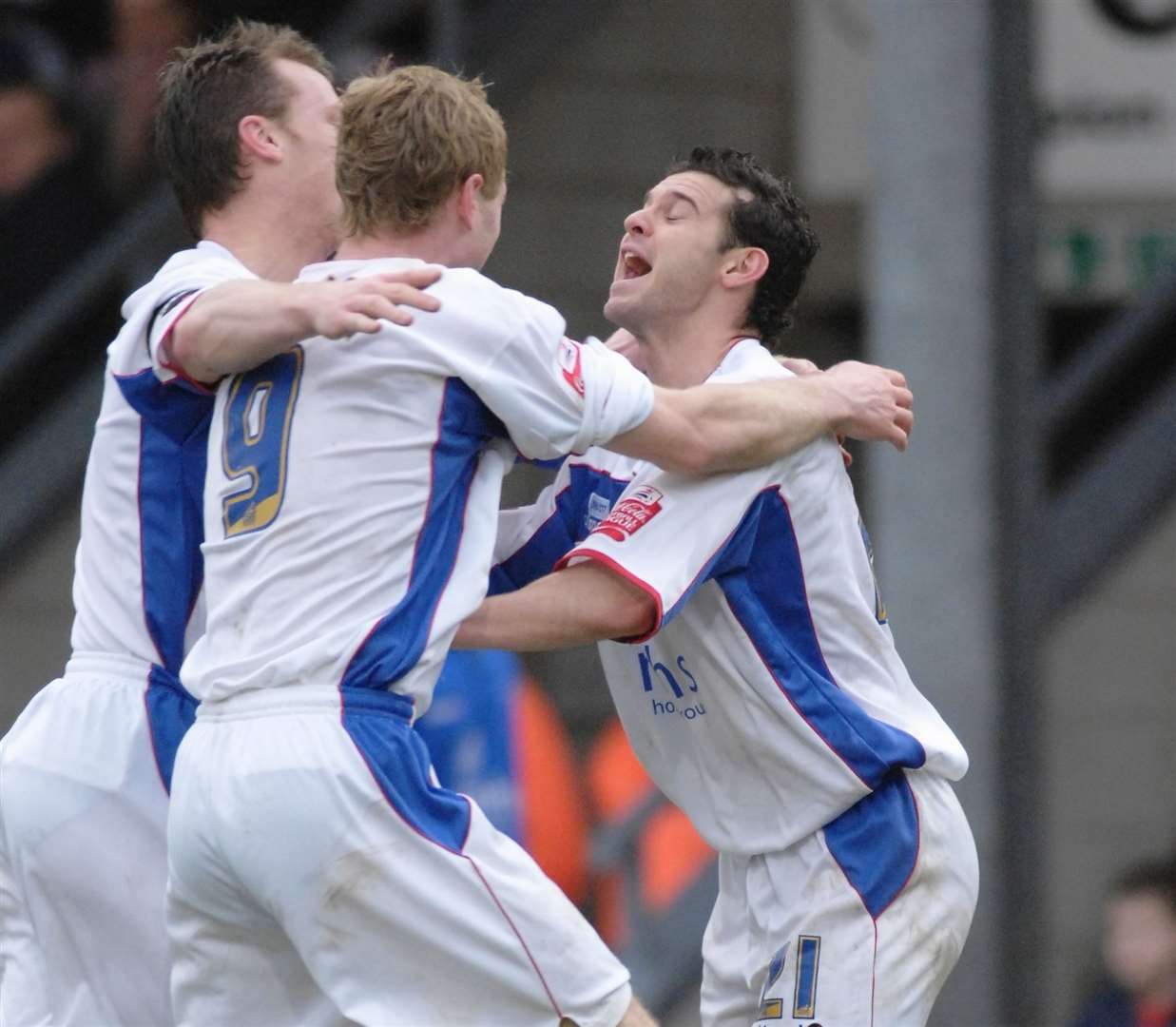 Matt Jarvis scores for Gillingham at Scunthorpe Picture: Andy Payton