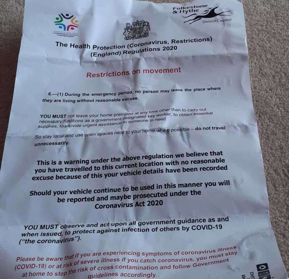 One of the letters being issued to people by the council