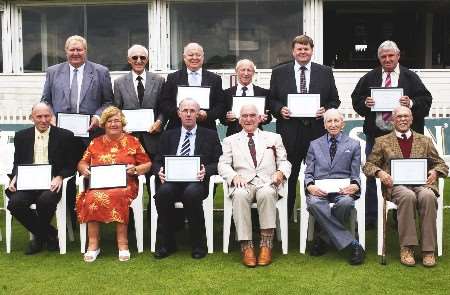 The recipients of the Alan Albury awards, which were presented by Jack Overy. Picture: PAUL DENNIS