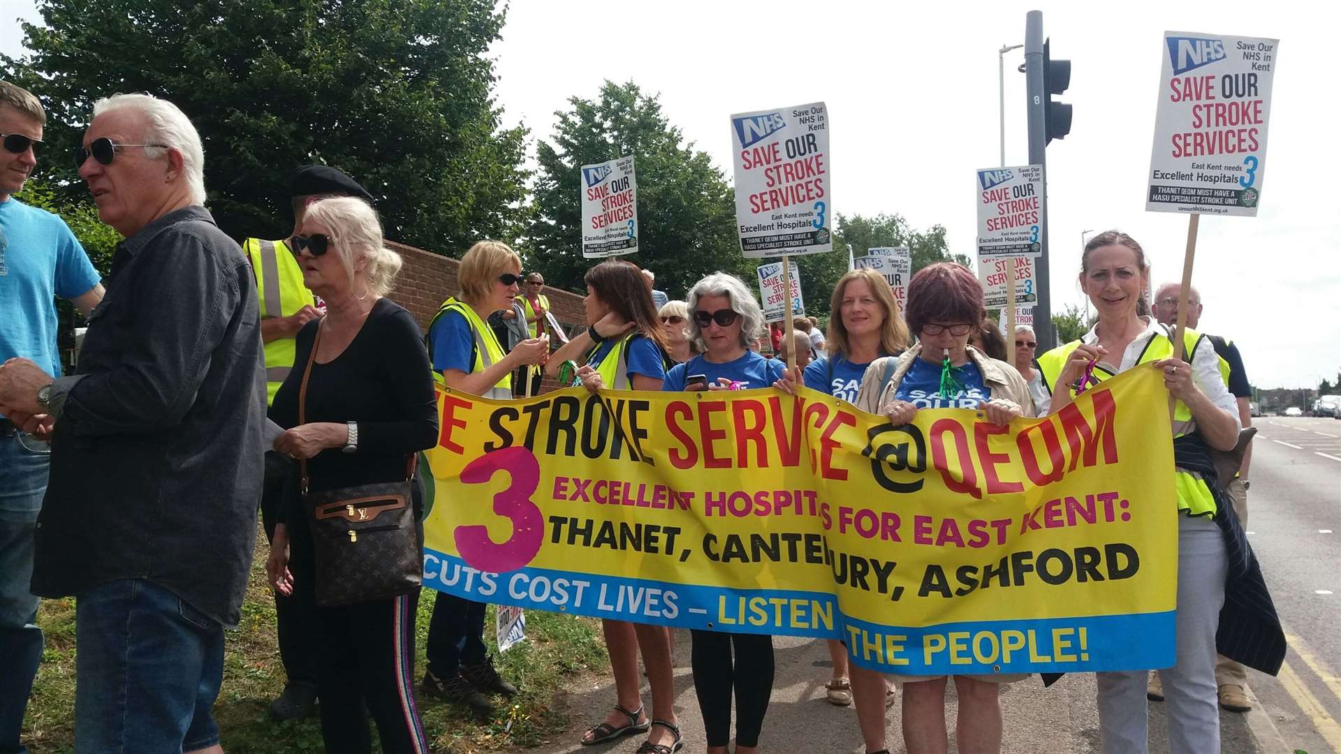 Sonik (Save Our NHS in Kent) protestors outside the QEQM. Picture: Christine Tongue