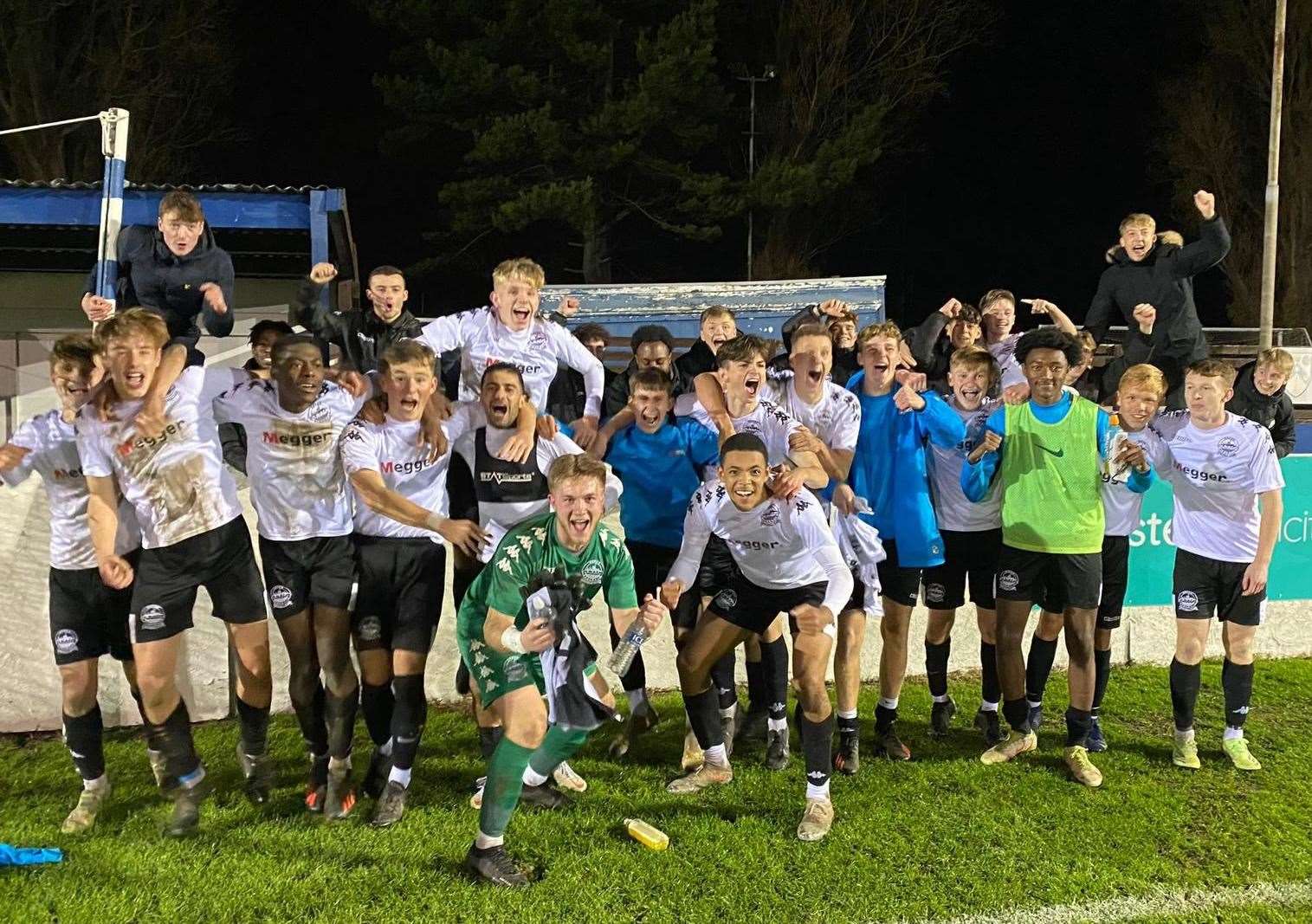 Dover Athletic's Academy celebrate their FA Youth Cup win over Lowestoft. Picture: Richard Harvey / Dover Athletic FC