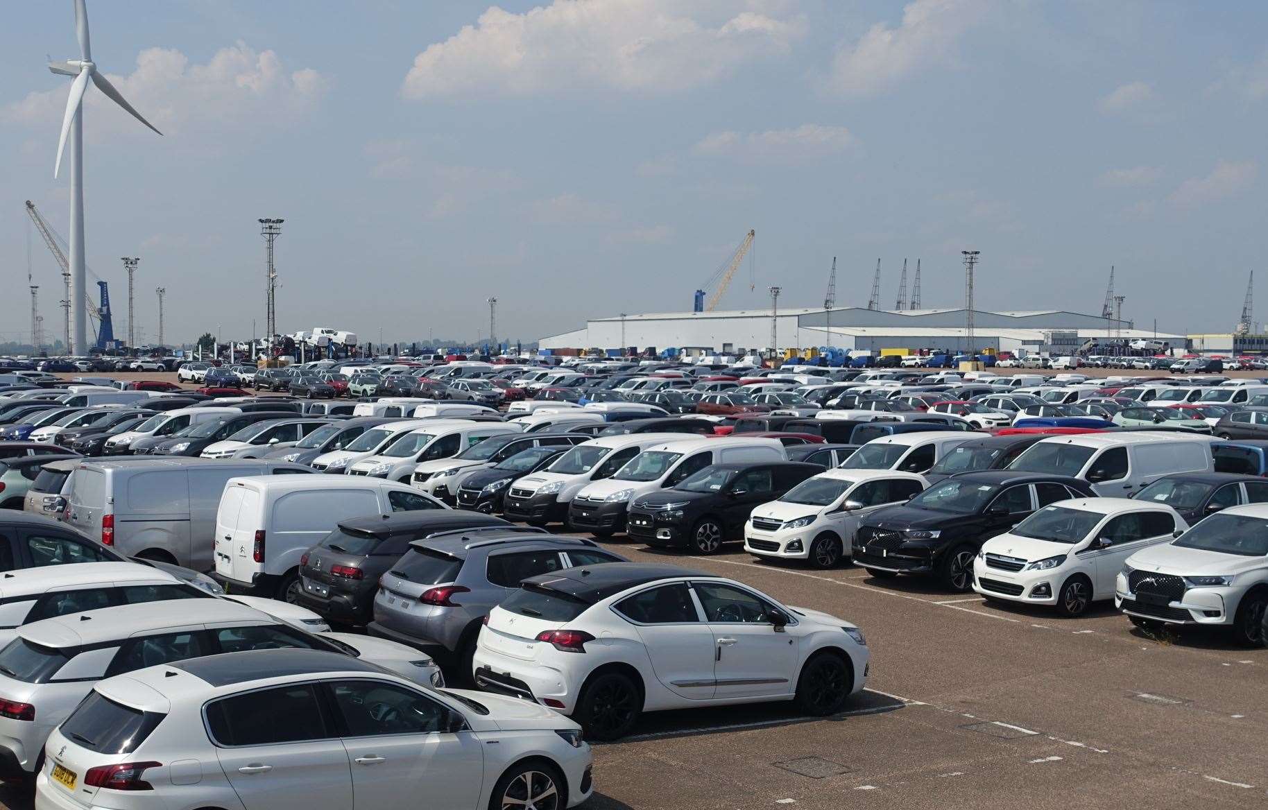 Imported cars at the Port of Sheerness