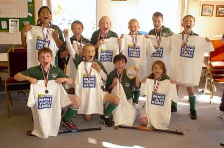 Hempstead Primary School are all smiles as they celebrate their win in the hockey tournament. In total, 21 schools took part