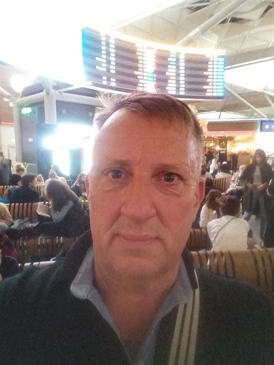 Chris Armstrong, from Wainscott, Rochester, missed his flight to Dubai yesterday due to the major delays on the road caused by the Just Stop Oil protestors at the Dartford Crossing. Picture: Chris Armstrong