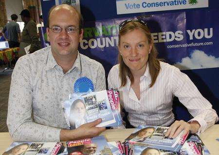Tracey Crouch and Mark Reckless at the University of Medway.