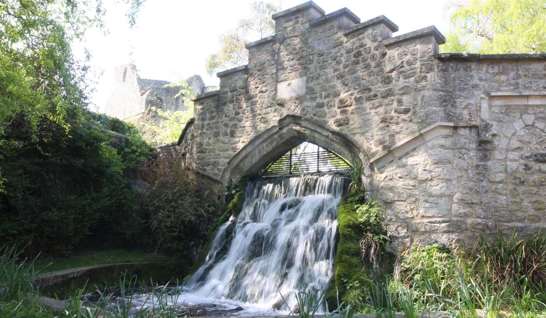 A waterfall running out of St Mary's Abbey in West Malling. Picture: John Westhrop