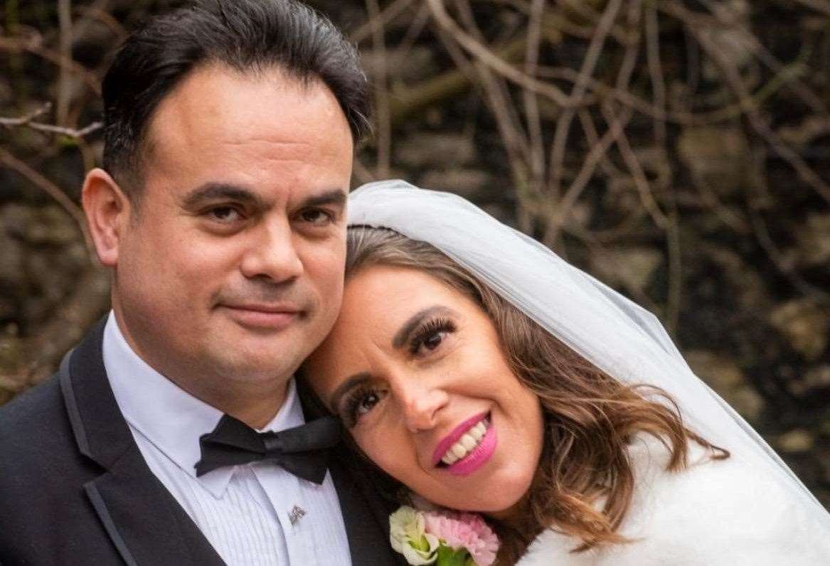 Cassandra Baker, 45, from Bromley, and Danny Baker, 43, from Maidstone, spent more than £40,000 to get married three times. Picture: Steve Ayres