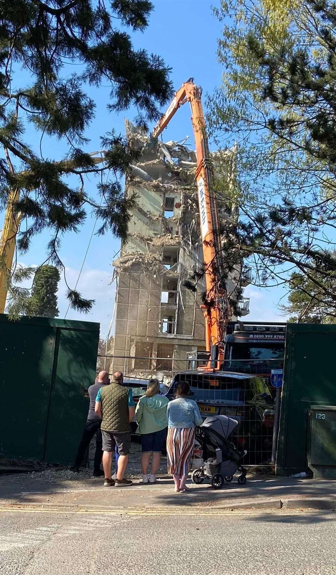 Residents watched on as Springfield library tower in Maidstone was knocked down. Picture: Lisa Brown