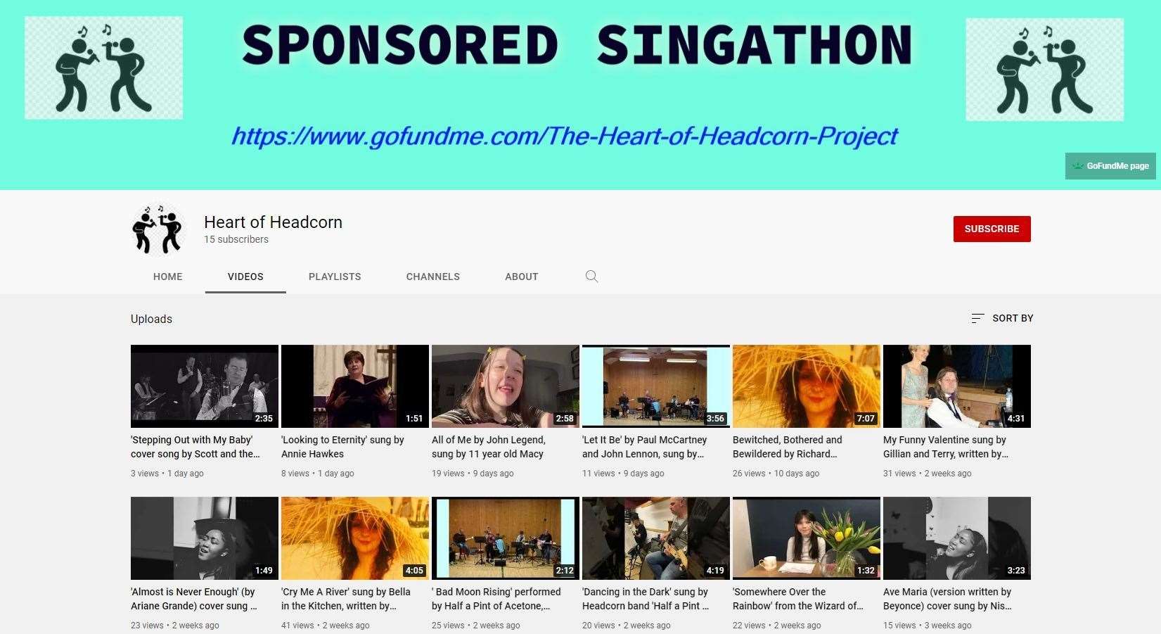 The online sponsored singalong in support of Heart of Headcorn