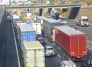Traffic approaching the Dartford tunnel is queueing. Picture Highways England.