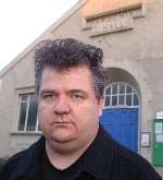 Ian Tullett outside the hall where the party was held