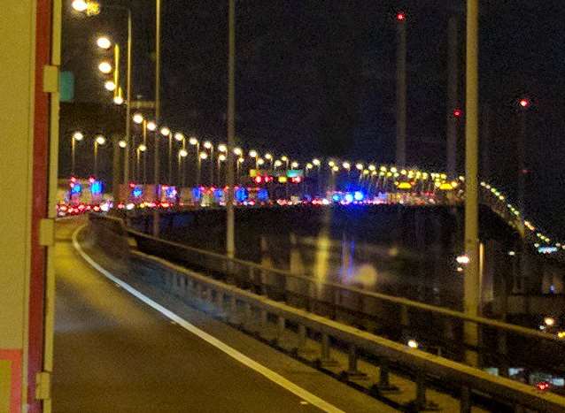 Delays have built up after the crash at the QEII bridge. Picture: @Kent_999s