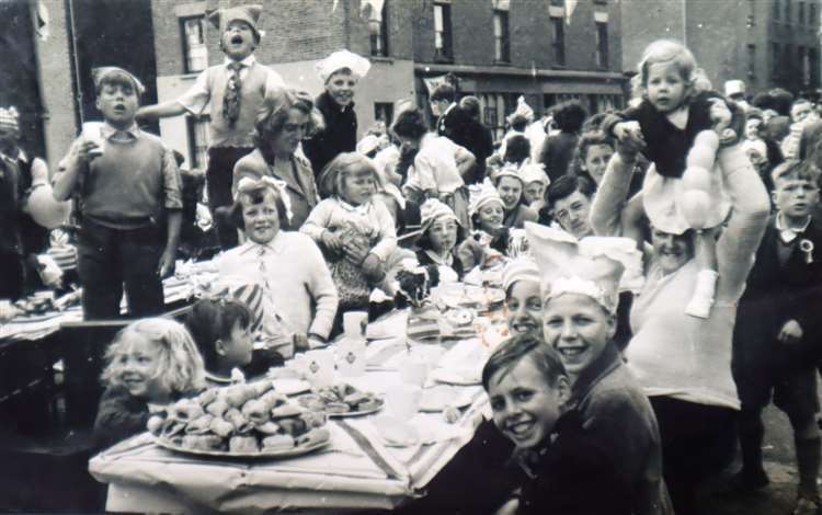 1953 party to mark the Queen's coronation in Chapel Street, Blue Town, Sheppey