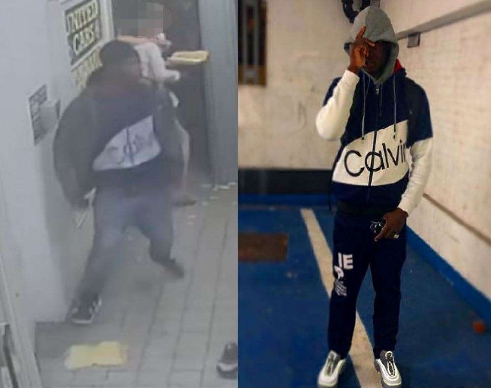 Photos posted online show Jacob Cromwell wearing the same clothes as he wore in CCTV footage from the attack. Picture: Kent Police