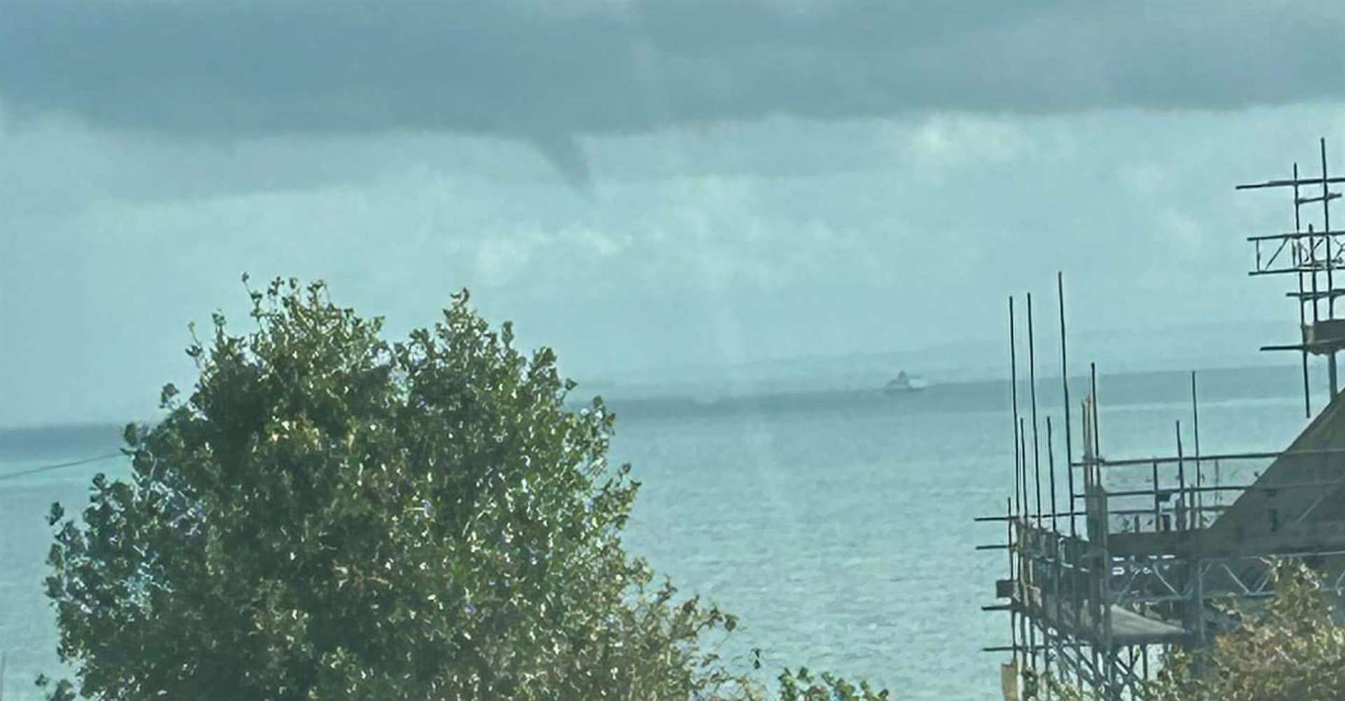 The water spout was spotted off the coast of St Margeret's Bay. Picture: John Sheridan