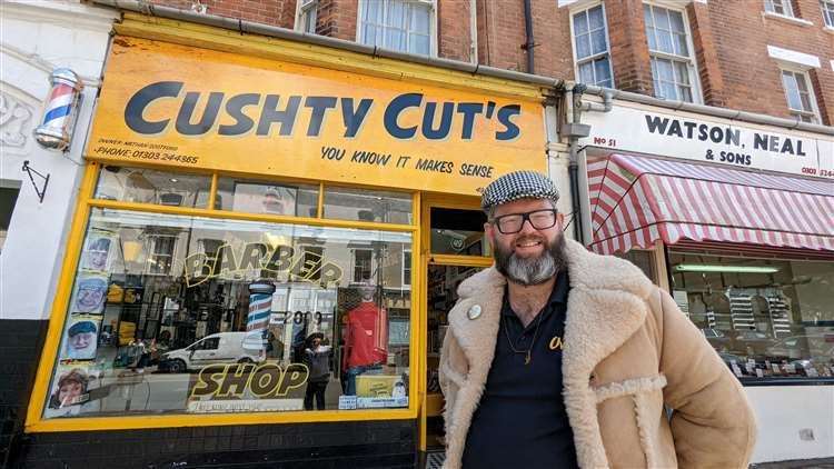 Barber and Only Fools and Horses superfan Nathan Scotford ran Cushty Cuts in Bouverie Road West, Folkestone