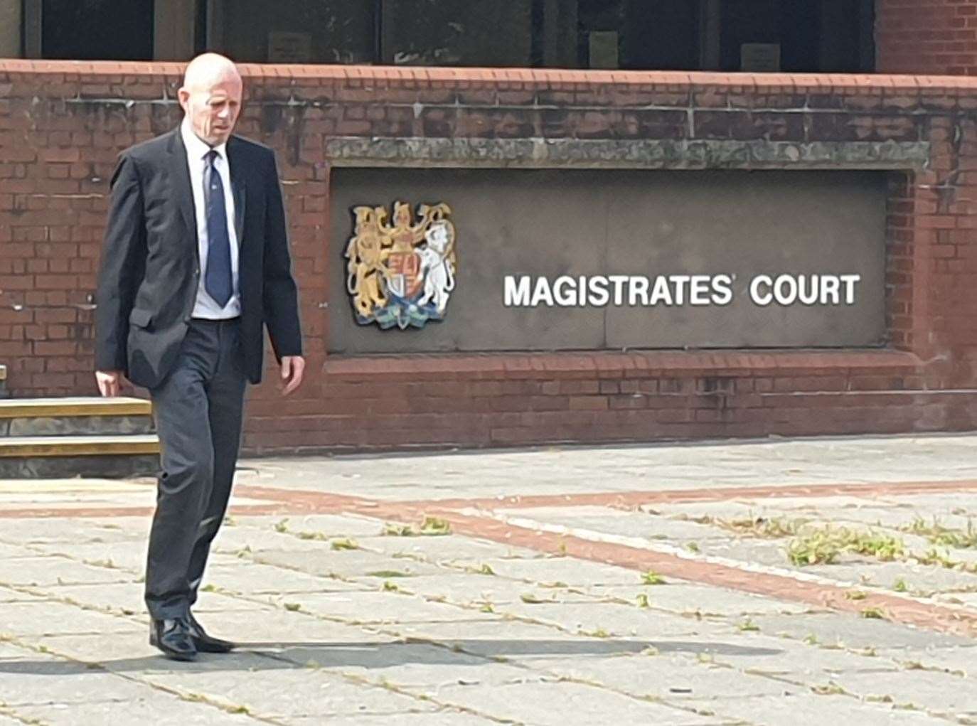 Michael Gore leaving Folkestone Magistrates Court on Monday