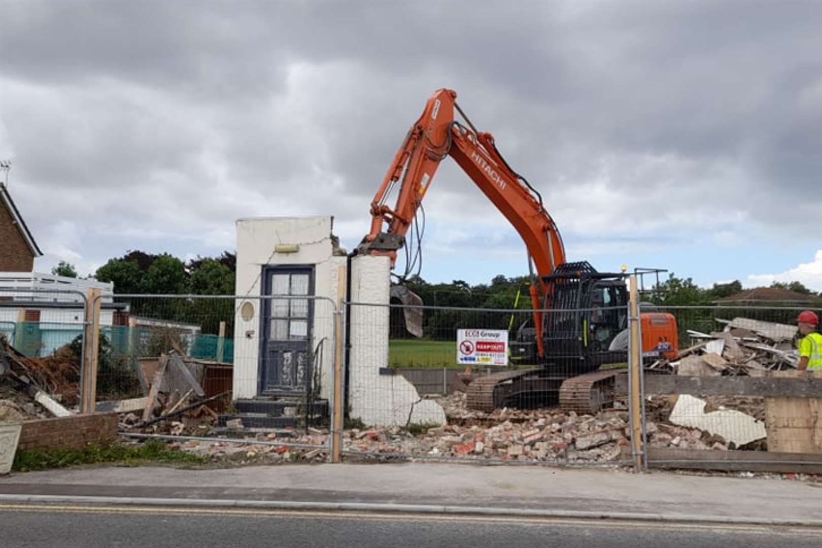 The last remnants of the pub being torn down. Picture: Sarah Emily Wormsley