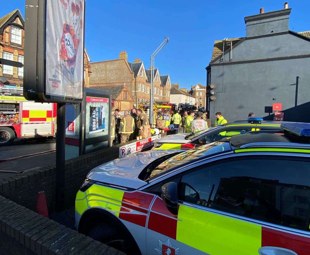Emergency services were at the scene in Herne Bay for hours. Picture: Tracey Powell