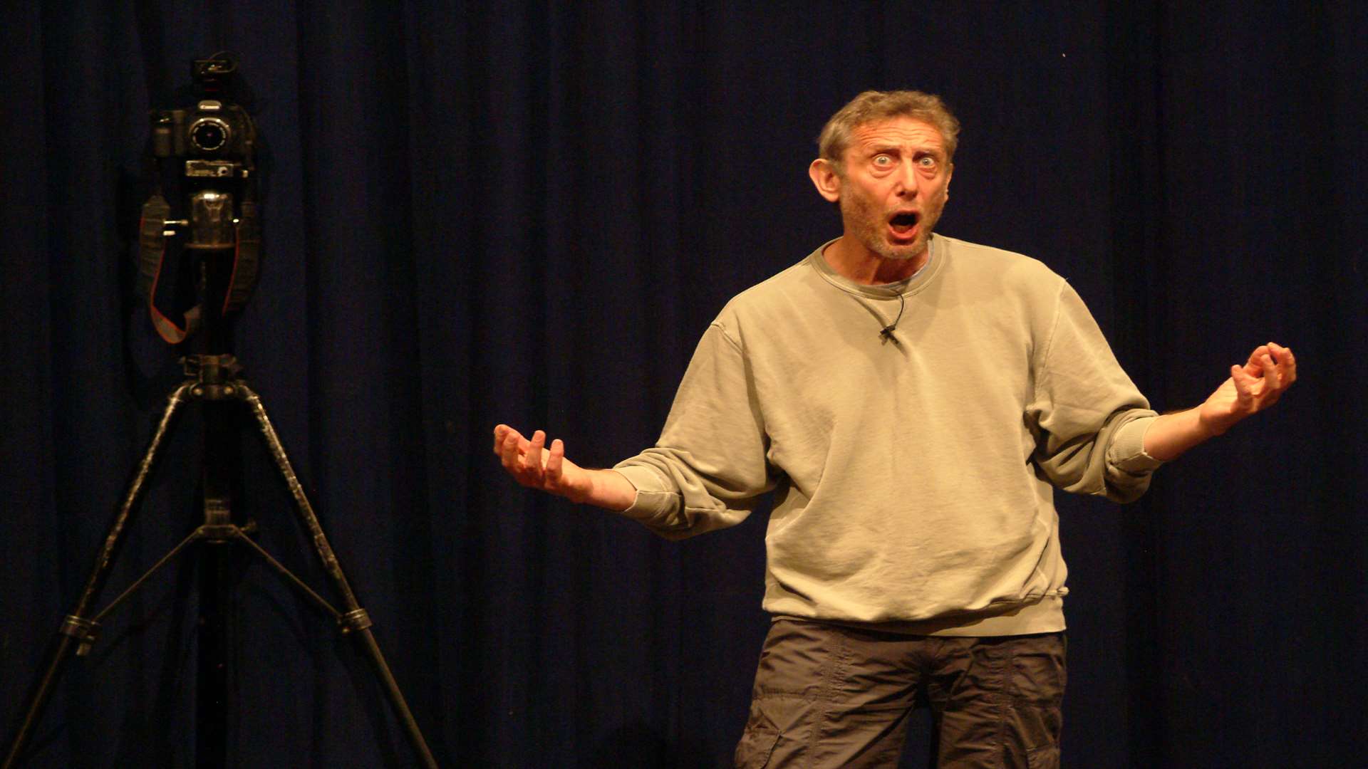 Michael Rosen gets animated in a children's poetry workshop