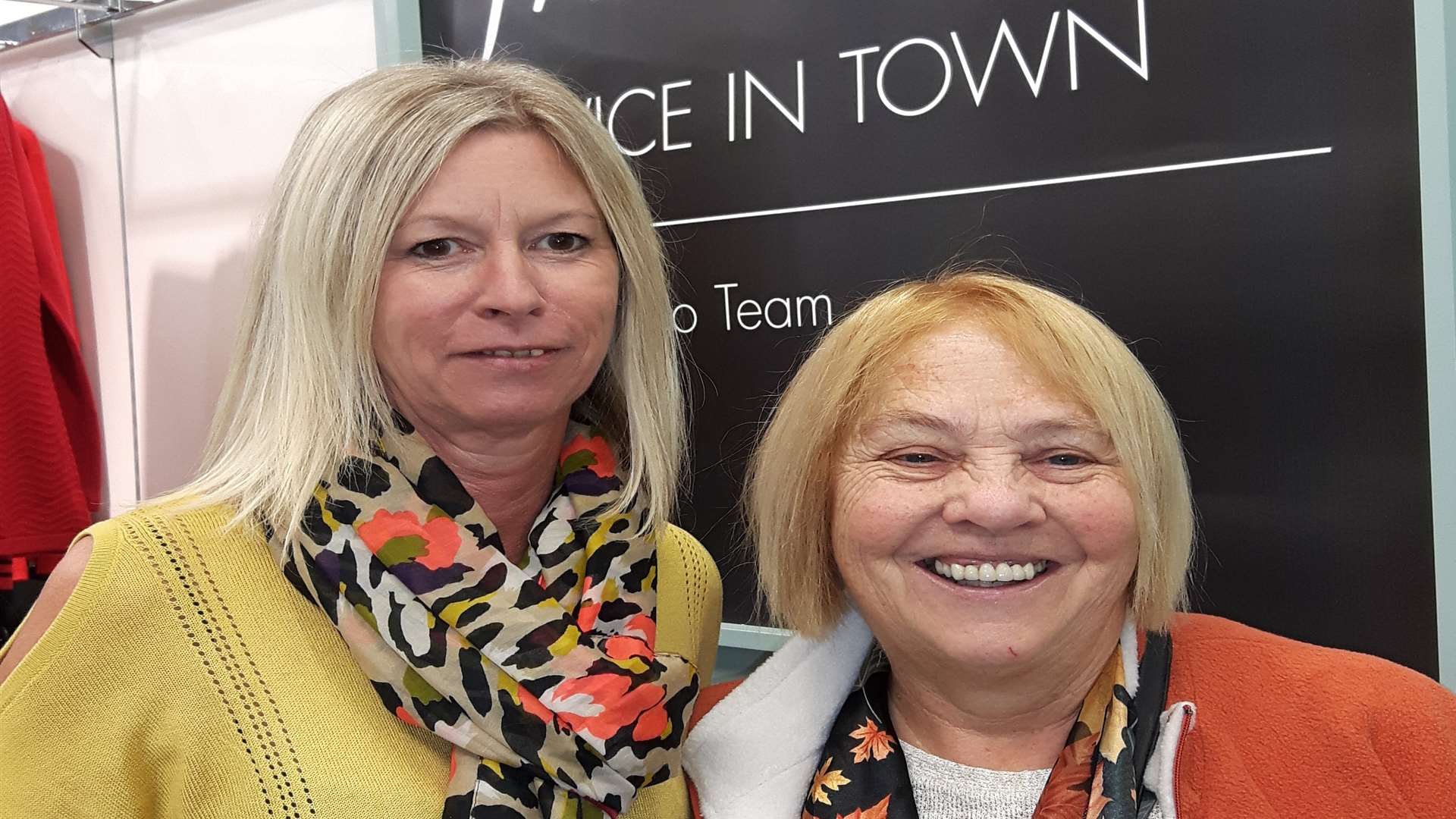 Manager Sue Hewins with loyal customer Catherine Birt