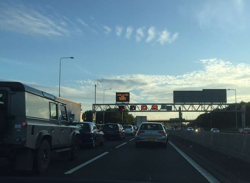 Delays on the M25 around J5. Picture: Brad Smart