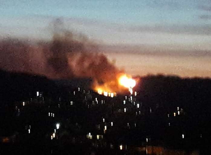 The hillside fire in Dover