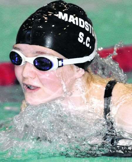 Maidstone Swimming Club's Emily Buckland in the girls' 14-15 years 100m butterfly
