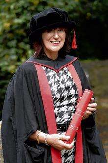 Janet gets a honorary degree from the University of the Creative Arts at All Saints Church, Maidstone