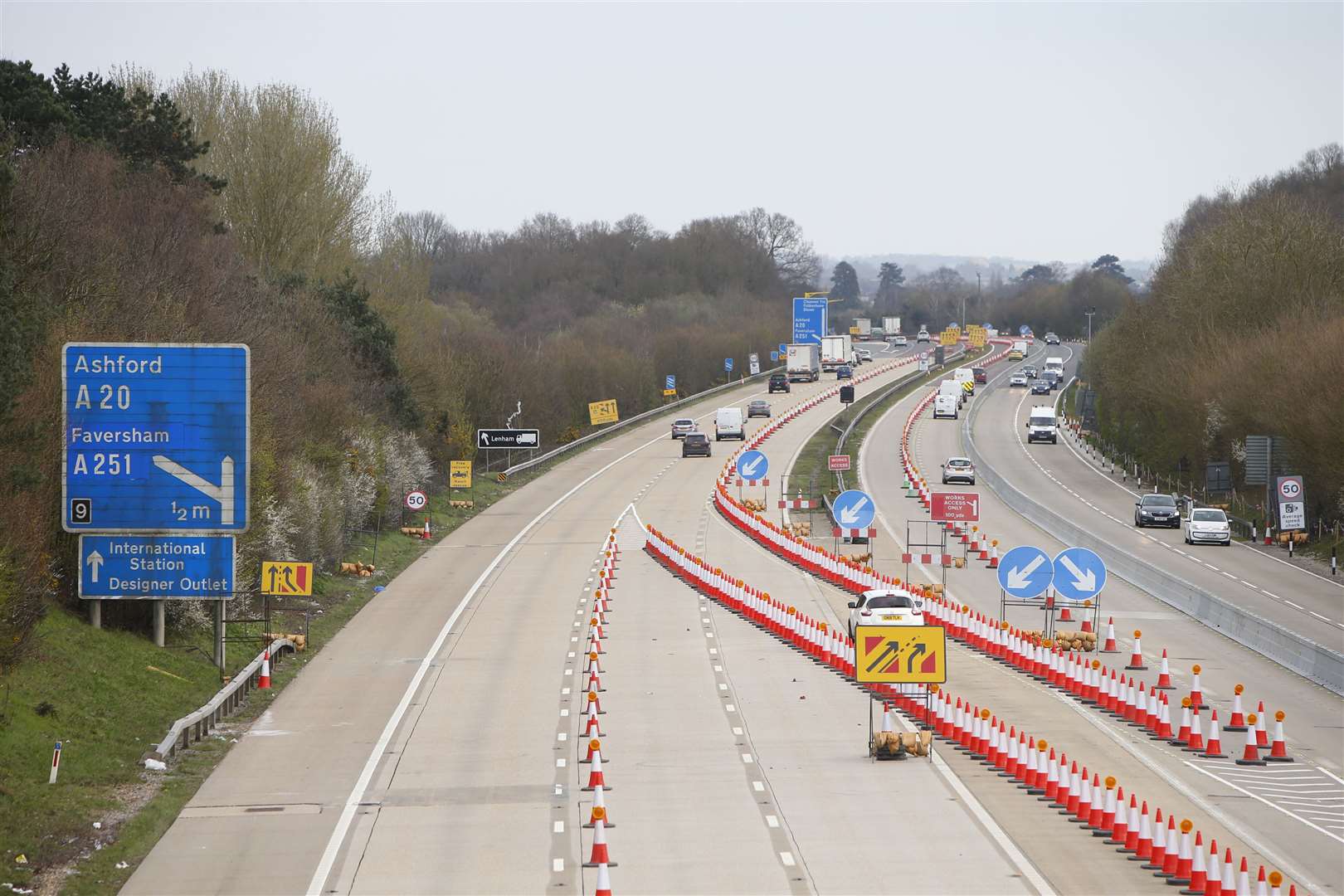 Operation Brock in place on M20 between junctions 8 and 9