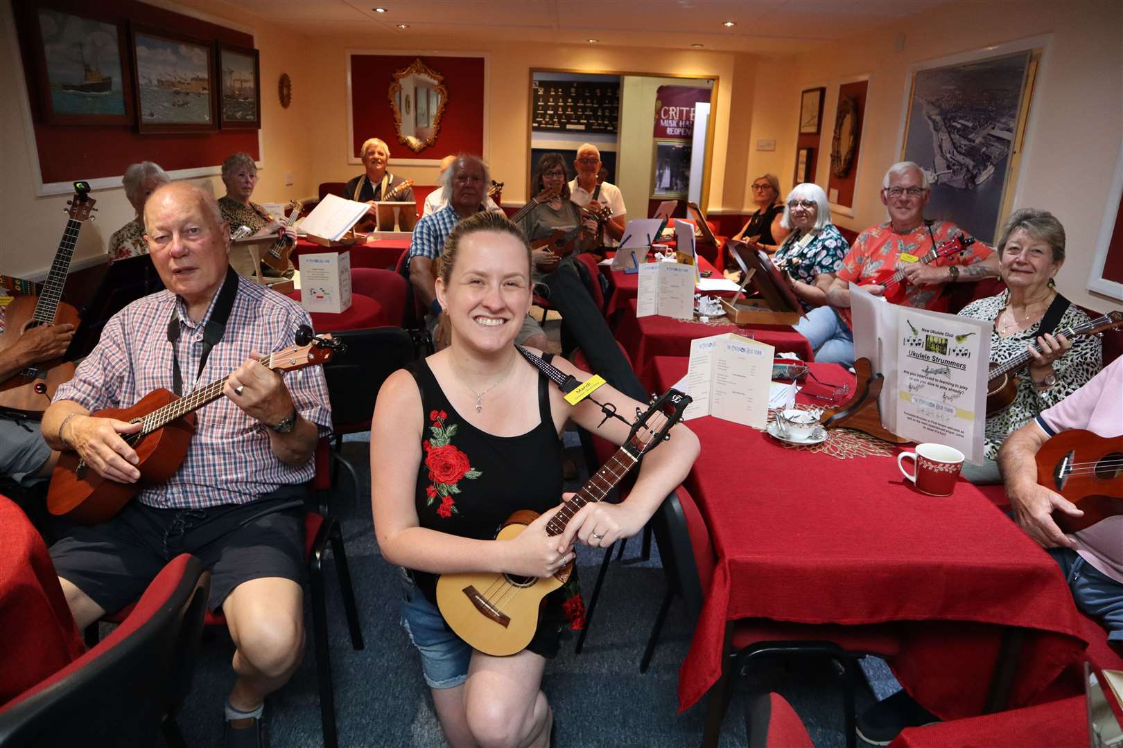 Mandi Harkett and the Criterion Ukulele Strummers meet Thursday mornings at the Blue Town Heritage Centre