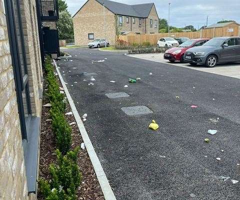 Some residents say they are forced to keep their windows shut in the hot weather due to the stench caused by the rubbish in Starfield Close, Cheriton. Picture: George Allan