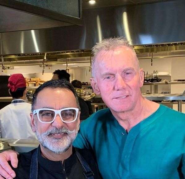Gary Rhodes pictured with friend and fellow chef Vineet Bhatia in one of the last pictures of the Medway chef. Picture: Vineet Bhatia/Instagram
