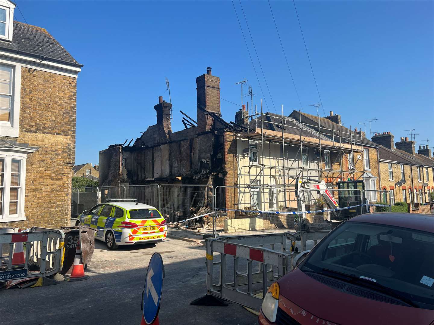 Police have confirmed a man has been arrested after a "suspicious" house fire in Faversham
