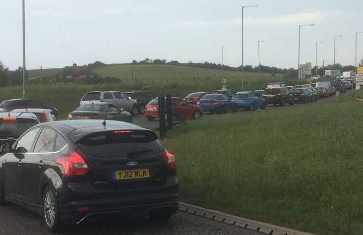 Queues are not unusual at Cowstead Corner on the Isle of Sheppey