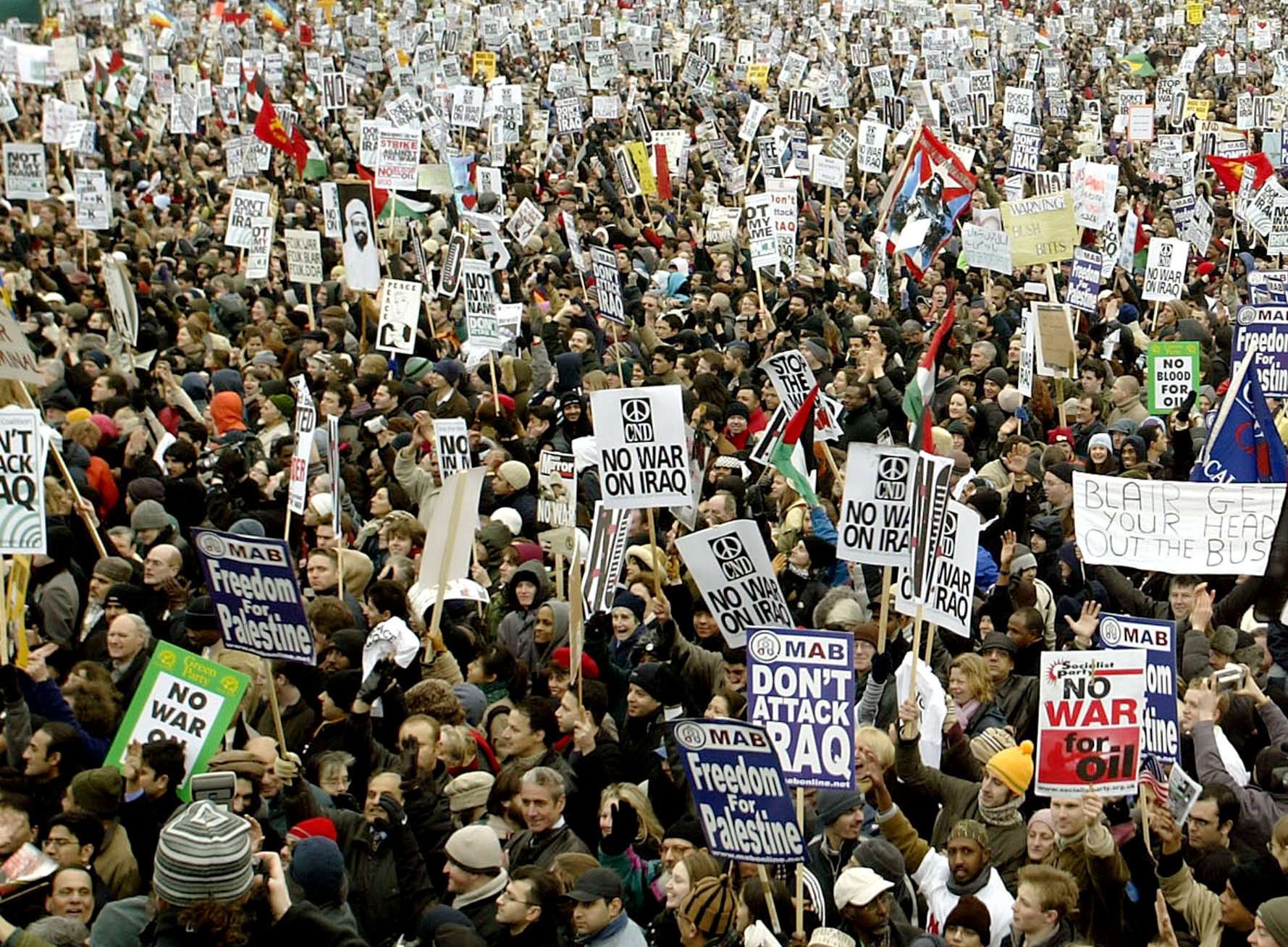 Anti-war protest in 2003. Picture: Scott Barbour/Getty Images.