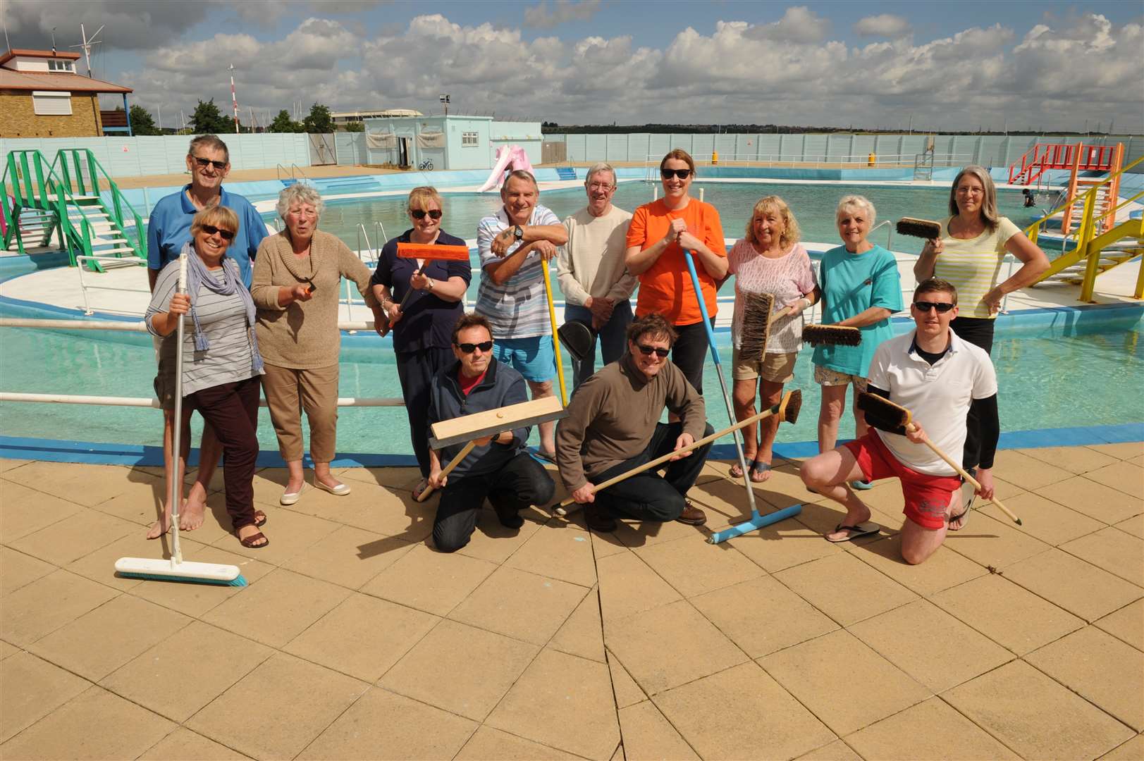 Friends of the Strand Pool volunteer group cleaning the pool