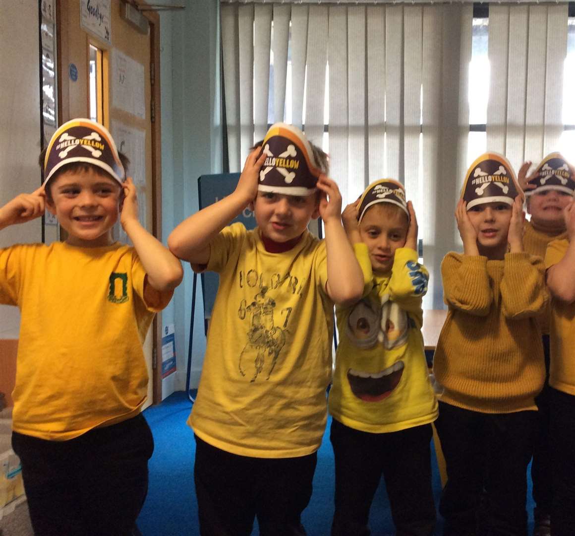 The pupils wore yellow outfits as part of Young Minds #HelloYellow campaign. Picture: Hannah Taylor