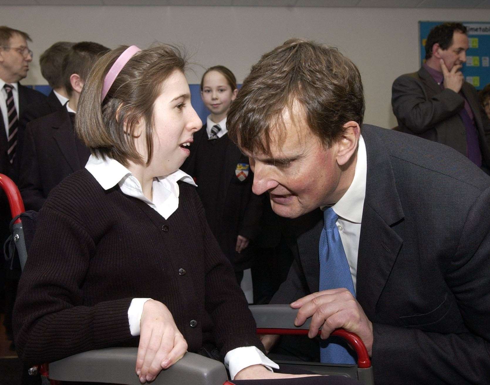 Back in 2002, Sir Paul Carter, in conversation with Victoria Butt, at the opening of an inclusion unit for special needs children at the Hartsdown Community College